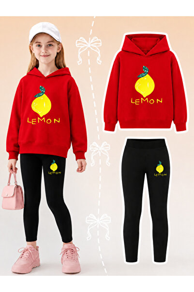 Cevval Girl's Crew Neck Sweatshirt and Leggings Set