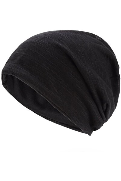 Morvena Picks Căciulă tricotată casual - Bumbac moale - Respirabil - Negru