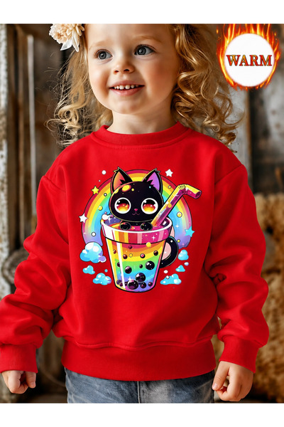 Cevval Children's Crew Neck Printed Sweatshirt