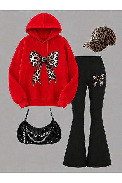 Cevval Girl's Hooded Sweatshirt and Spanish-Cut Leggings Set