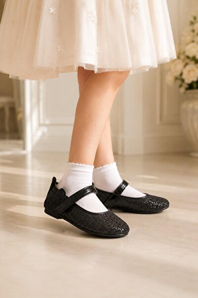 BYŞ Moda Orthopedic Supported Girls' Daily Ballet Shoes with Butterfly Detail