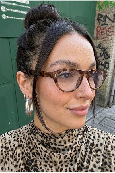 Chunky Frame Rigel Vintage Leopar Çerçeveli Ultra Hafif Blue Block Mavi Işık Filtreli Kadın Gözlüğü