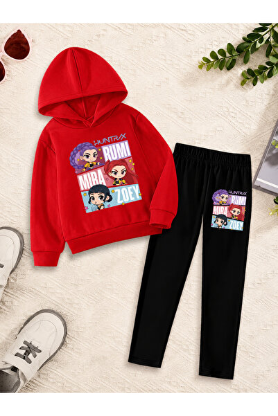 Cevval Girl's Crew Neck Sweatshirt and Leggings Set