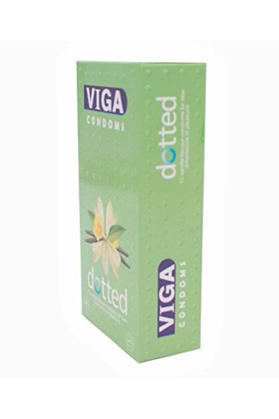 Viga Pack Of 12 Vanilla Flavour Natural Dotted Condoms