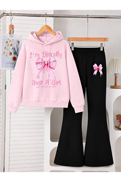 Cevval Girl's Hooded Sweatshirt and Spanish-Cut Leggings Set
