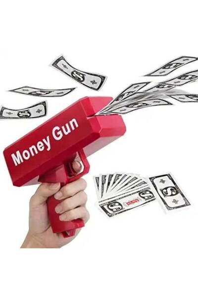 Generic Money Gun Cash Cannon Toy with Fake Money Bills – Red Money Spray Gun...