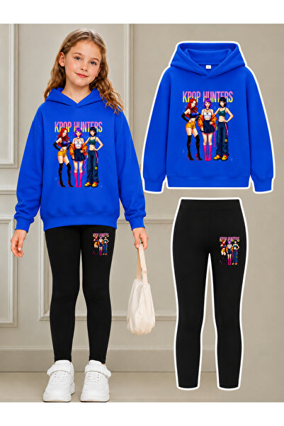 Cevval Girl's Crew Neck Sweatshirt and Leggings Set