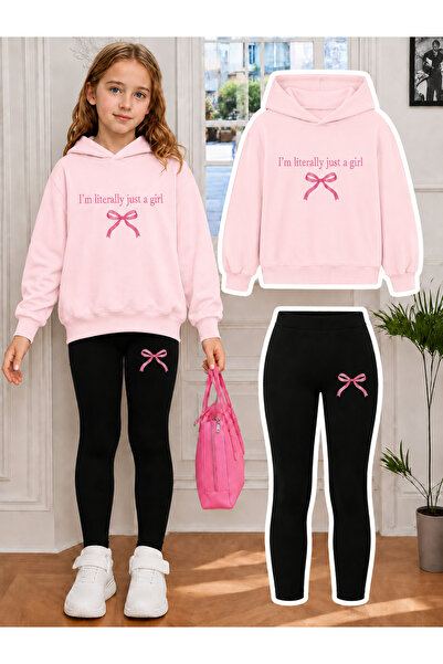 Cevval Girl's Crew Neck Sweatshirt and Leggings Set