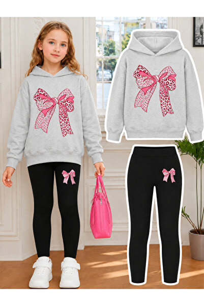 Cevval Girl's Crew Neck Sweatshirt and Leggings Set