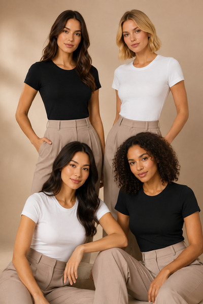 Nymora Women's 4-Piece Crew Neck Short Sleeve Modal Cotton Stretch Undershirt...