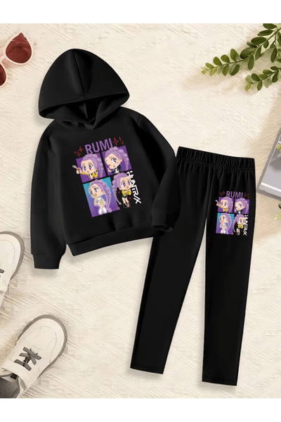 Cevval Girl's Crew Neck Sweatshirt and Leggings Set