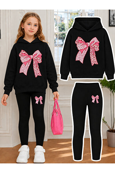 Cevval Girl's Crew Neck Sweatshirt and Leggings Set