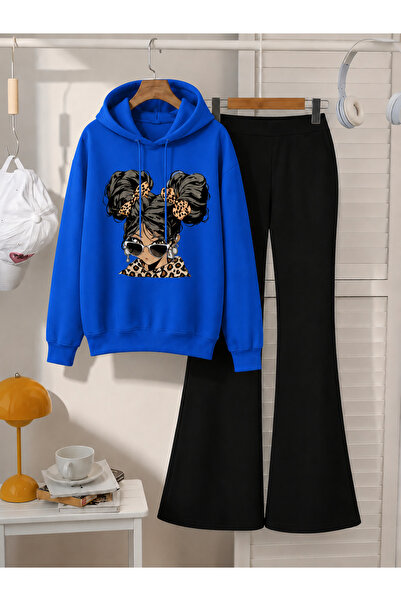 Cevval Girl's Hooded Sweatshirt and Spanish-Cut Leggings Set