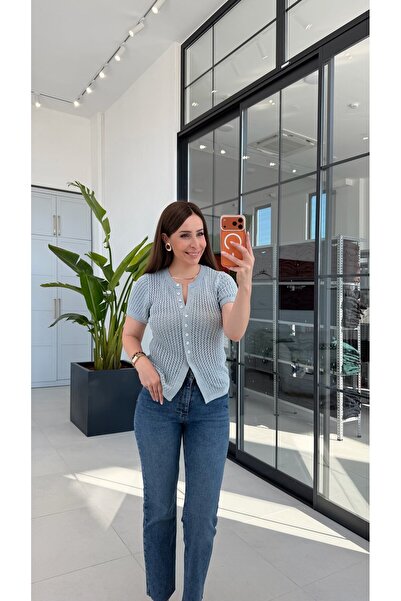 elif teke Baby Blue Original. Knitwear Blouse Blue