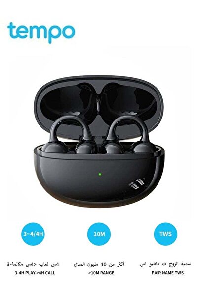 Tempo Open-Ear Clip Wireless Earbuds, Ultra Light Clip-on Design, Long Playba...
