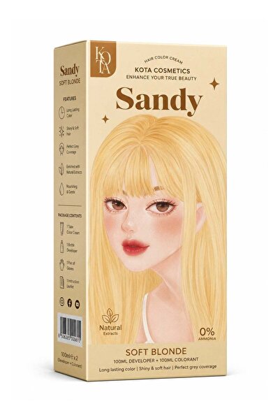 Kota Cosmetics Sandy Soft Blonde Hair Color Cream with Argan Oil & Aloe Vera,...