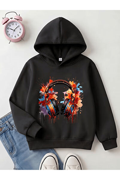 YUNAYT Children's Hooded Printed Sweatshirt