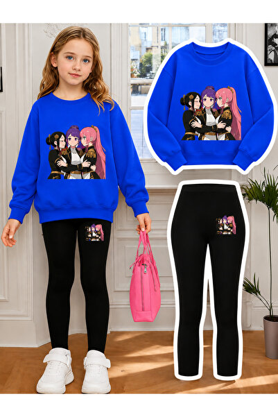 Cevval Girl's Crew Neck Sweatshirt and Leggings Set