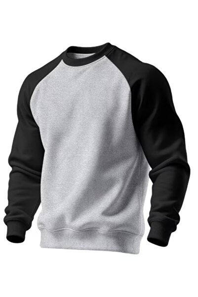 GHASSY CO . Erkek Bisiklet Yaka Spor Sweatshirt Basic Günlük Rahat Pamuklu Uz...