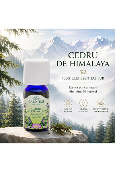 Lakshmi Ulei Esential Cedru de Himalaya 10ml, Cedrus Deodara Wood Oil 100% Pu...