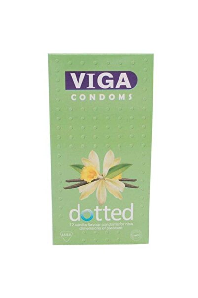 Viga Pack Of 12 Vanilla Flavour Natural Dotted Condoms