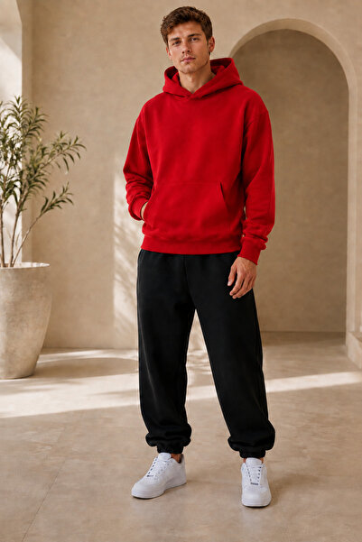 ZEMLİYA Oversize Hoodie Black Jogger Pants 2-Piece Tracksuit Set