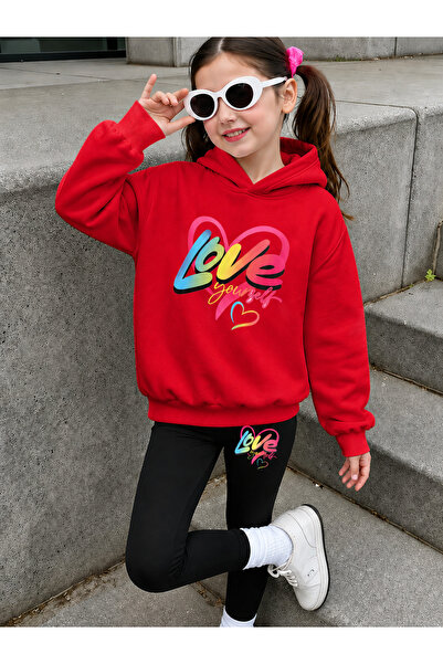 Cevval Girl's Crew Neck Sweatshirt and Leggings Set