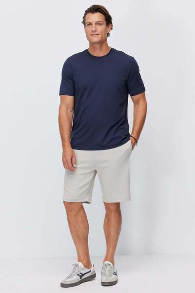 PAULMARK Men's Elastic Waist Pocketed Shorts