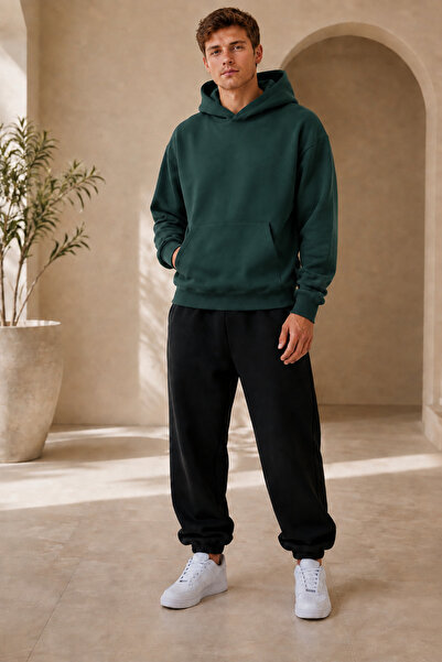 ZEMLİYA Oversize Hoodie Black Jogger Pants 2-Piece Tracksuit Set