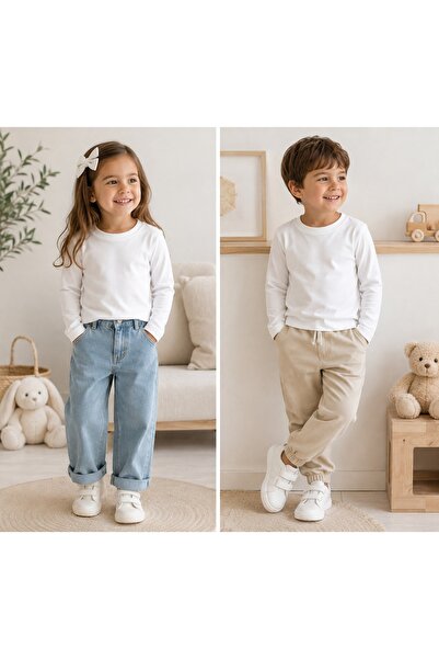 mini kanka 2-Pack 100% Cotton Children's Long Sleeve Basic T-Shirt – Girls & ...