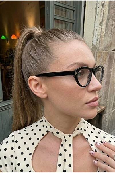 Chunky Frame Rigel Vintage Siyah Çerçeveli Ultra Hafif Blue Block Mavi Işık Filtreli Kadın Gözlüğü