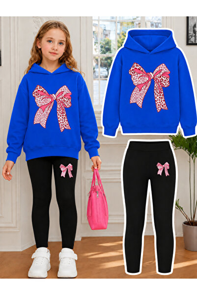 Cevval Girl's Crew Neck Sweatshirt and Leggings Set