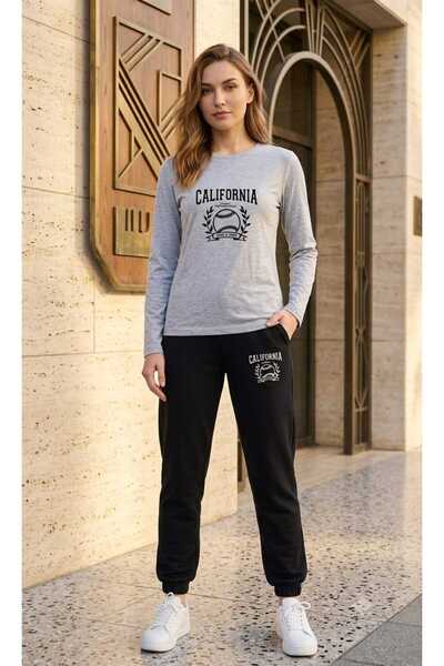 CLOTHES33 Zero Collar Sweat Suit 2-Piece Combination Winter Shardoon Californ...