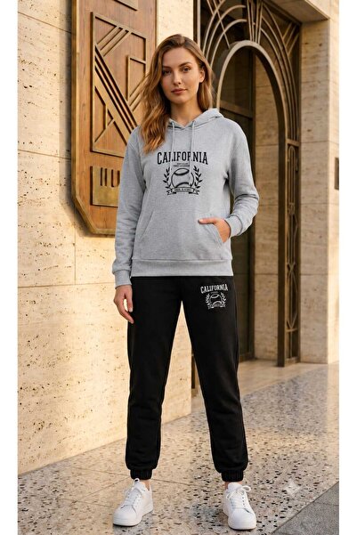 CLOTHES33 Hooded Tracksuit 2-Piece Combination Winter Shardooned California T...