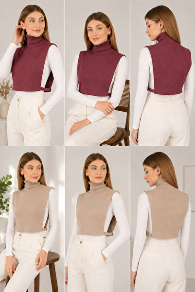 mirach Pachet Eco de 2 piese, Bej Bordeaux, Guler complet închis, Lycra cu ne...