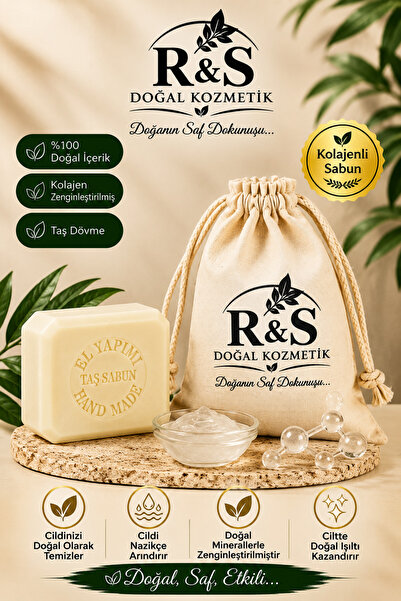 R&S Doğal Kozmetik Stone Soap Collagen Natural Purifying Soap – Handmade Mine...