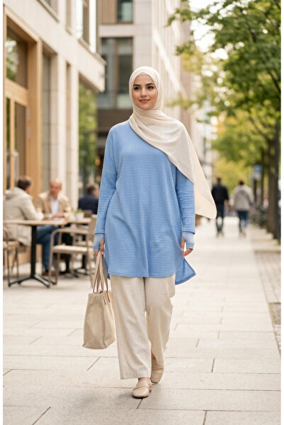 sefamerve Plus Size Comfortable Cut Seasonal Tunic That Doesn'T Show under Cl...