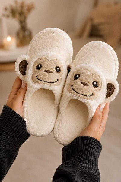 Slipcat Monkey Figured, Soft, Warm, Comfortable, Winter Slippers, Plush House...
