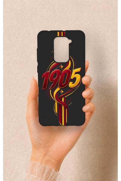 Vip Case حافظة سيليكون منقوشة باللون الأصفر والأحمر متوافقة مع هاتف Redmi Note 9