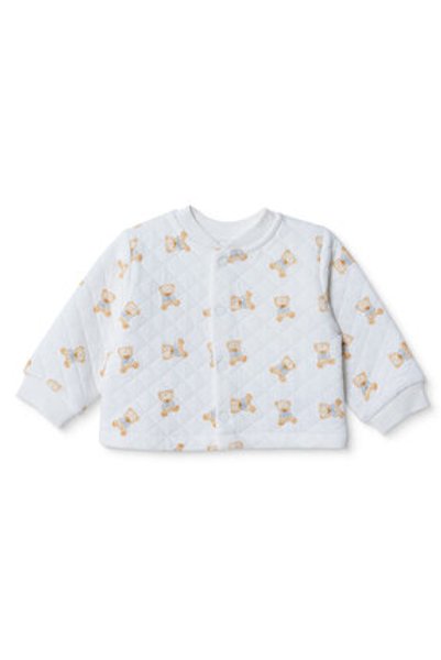 ebebek Hello Baby HelloBaby Erkek Bebek Kapitone Hırka Ayı Baskılı Çıtçıtlı Bisiklet Yaka Long Sleeve