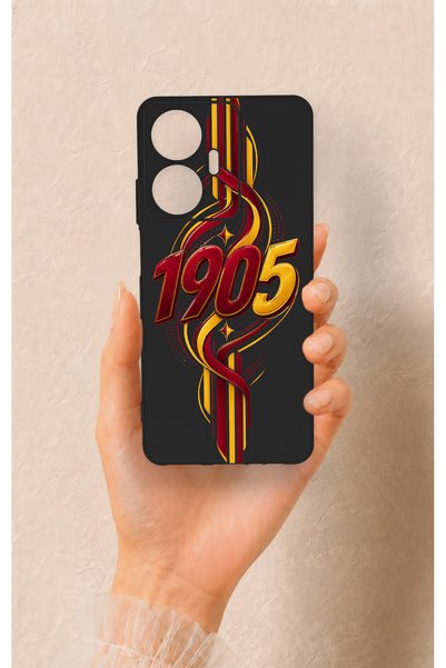Vip Case Realme C55 Compatible Yellow Red Ivy Patterned Silicone Case