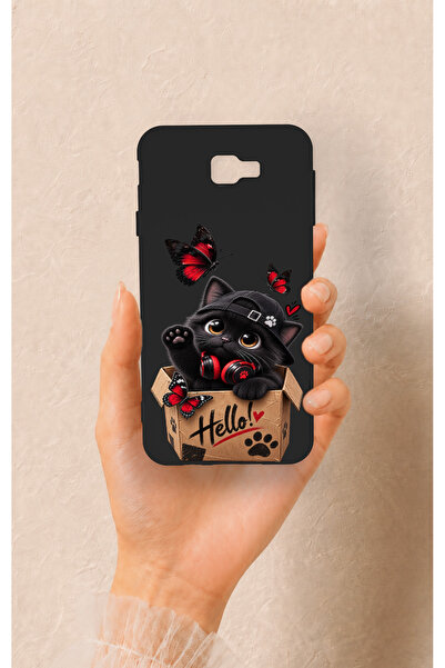 Vip Case Samsung J7 Prime Uyumlu Hello Cat Desenli Silikon Kılıf