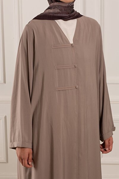 Lemaye Birit Detaylı Modal Abaya Bej