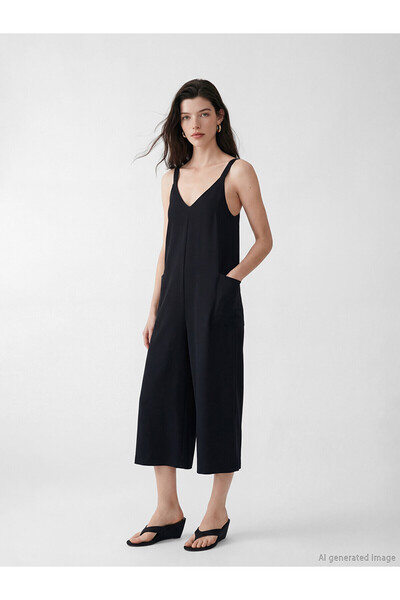 LC Waikiki Two Mt Shop Quality V-Neck Strappy Women's Jumpsuit