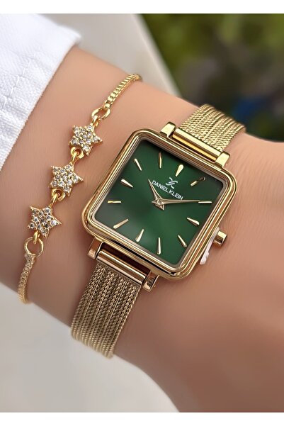 Daniel Klein Square Green Dial Original Minimal Women's Wristwatch – |   Brac...