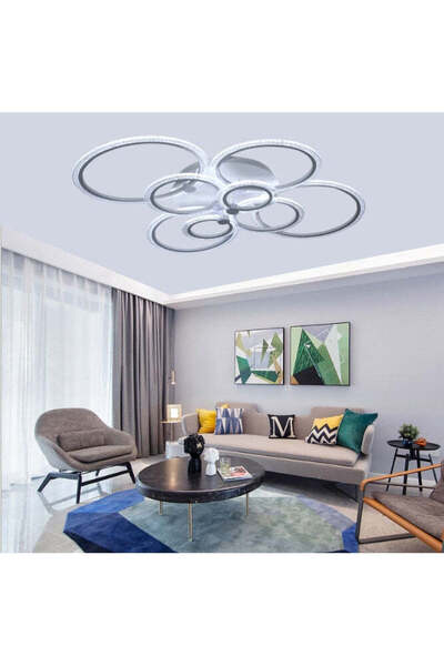 RFAN Πολυέλαιος LED RFAN, Μοντέλο Q38/8, με Τηλεχειριστήριο, 3 Τύποι Φωτισμού...
