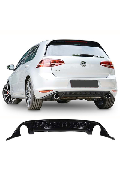 HasAkman Vw Golf 7 GTI Difüzör Sağ Sol Tek Çıkış Parlak Siyah Difizör 2012 20...