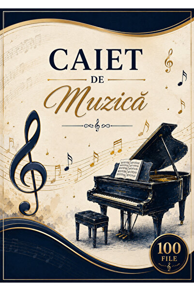 Scholl CAIET STUDENȚESC DE MUZICA A4 100 FILE (200 PAGINI) COPERTI CARTON PRI...