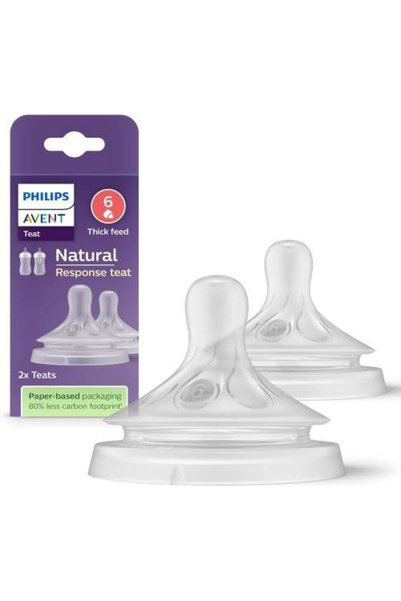Philips Avent حلمة رضاعة أفينت الطبيعية ذات تدفق كثيف للأطفال من عمر 6 أشهر ف...