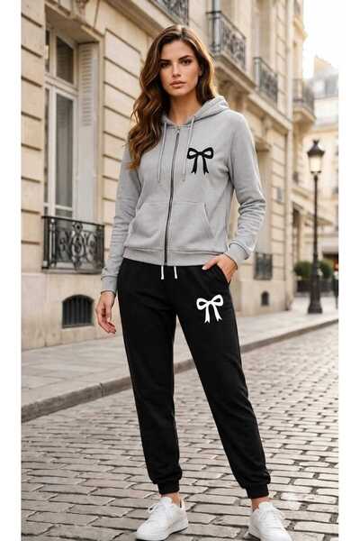 CLOTHES33 Hirka Track Suit 2-Piece Combination Winter Shardooned Minimal Ribb...